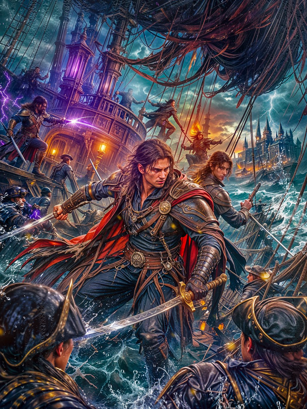 Enzo aboard the ship — Crown of Gods art by M. Waqas