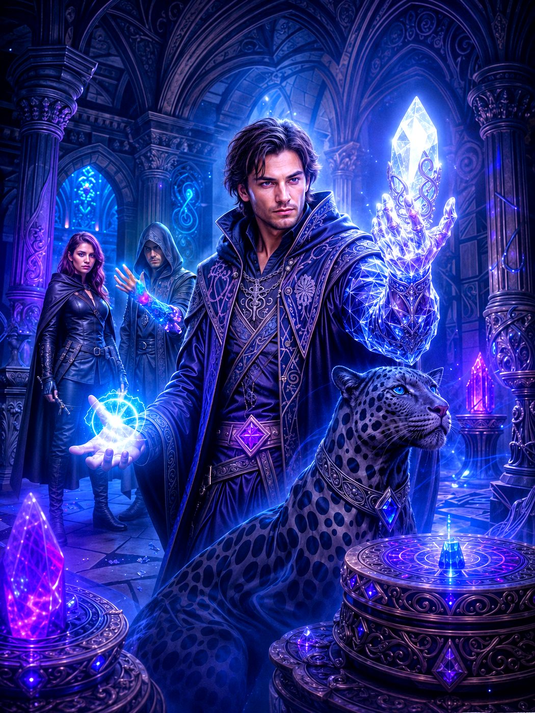 Everett and the crystal — Crown of Gods art by M. Waqas